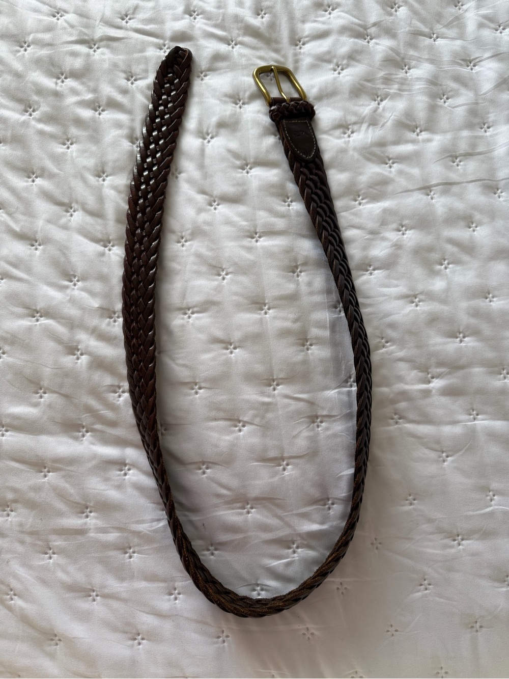 Vintage Polo Ralph Lauren Braided Leather Belt — Solid Brass Buckle